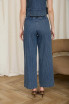 STRIPE WASHED WAIST TIE STRAP JEANS