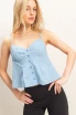 GINGHAM BUTTON FRONT CAMISOLE