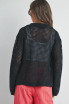 OPEN STITCH CROCHET COLLAR CARDIGAN