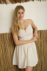 BASQUE WAIST SPAGHETTI STRAP MINI DRESS