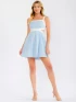 SQUARE NECK FLARE MINI  SIDE CUT OUT POCKETS FIT DRESS