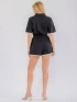 BUTTON UP TIE FRON POCKETS TRIM DETAILED ROMPER
