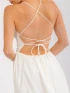 OPEN BACK SMOCK FRONT POCKETS SIDE SLIT MAXI DRESS