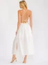 OPEN BACK SMOCK FRONT POCKETS SIDE SLIT MAXI DRESS