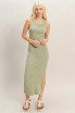 ACID WASHED RIBBED TANK MIDI DRESS
