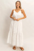 TIERED SPAGHETTI STRAP MAXI DRESS