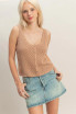 SCALLOP EDGE BUTTON FRONT TANK TOP