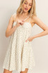 FLORAL PRINT TIE STRAP MINI DRESS