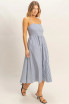 STRIPED SPAGHETTI STRAP MIDI DRESS