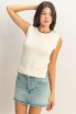 EYELET SLEEVELESS KNIT TOP