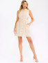 BUTTON FRONT POCKETS ELASTIC SIDE CUT OUT MINI DRESS