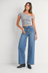 MINI PATCH POCKET WIDE JEANS
