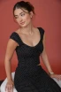 POLKA DOT FRONT TIE RUCHING TOP