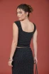 POLKA DOT FRONT TIE RUCHING TOP