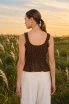 RUFFLED FRONT TIE SHIRRED WAIST TANK TOP