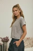 WASHED SHORT SLEEVE BOXY KNIT TOP