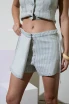 ACID WASHED STRIPE WRAP MINI SKORT