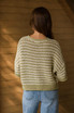 STRIPE SHORT SLEEVE CROCHET KNIT CARDIGAN