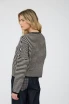 STRIPE RAW EDGE LONG SLEEVE CARDIGAN