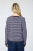 STRIPE RAW EDGE LONG SLEEVE CARDIGAN