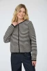 STRIPE RAW EDGE LONG SLEEVE CARDIGAN
