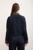 LEOPARD COLLAR CROPPED DENIM SHACKET