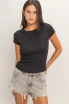 POINTELLE SHORT SLEEVE BASIC TOP