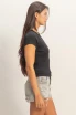 POINTELLE SHORT SLEEVE BASIC TOP