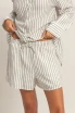 STRIPED DRAWSTRING RAYON BLEND SHORT