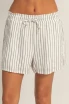 STRIPED DRAWSTRING RAYON BLEND SHORT