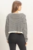 STRIPED V NECK CARDIGAN