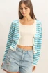 STRIPED V NECK CARDIGAN