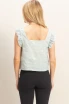 EMBROIDERED GINGHAM TIE FRONT TOP