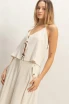 HALTER NECK WITH BEADS DETAIL FRONT TIE TOP