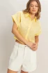 EYELET CROPPED BUTTON UP SHIRT