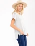 SHORT SLEEVE HIGH-LOW DETAILED BLOUSE