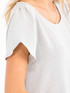 SHORT SLEEVE HIGH-LOW DETAILED BLOUSE