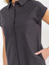SHORT SLEEVE BUTTON UP STRIPES TUNIC MINI DRESS