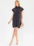 SHORT SLEEVE BUTTON UP STRIPES TUNIC MINI DRESS
