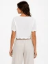 SHORT SLEEVE FRONT TIE CROCHET RIBBED TOP