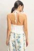TEXTURED HALTER TIE WAIST TOP