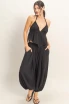 TEXTURED HALTER TIE WAIST TOP