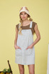 STRIPE DENIM OVERALL MINI DRESS