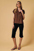 WIDE SHOULDER SLEEVELESS BUTTON DOWN SHIRT