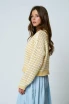 TEXTURED STRIPE CROCHET KNIT BUTTON DOWN CARDIGAN