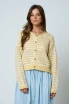 TEXTURED STRIPE CROCHET KNIT BUTTON DOWN CARDIGAN