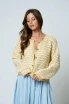 TEXTURED STRIPE CROCHET KNIT BUTTON DOWN CARDIGAN