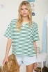 STRIPE COLOR BLOCK DETAIL SHORT SLEEVE KNIT T-SHIRT