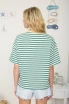 STRIPE COLOR BLOCK DETAIL SHORT SLEEVE KNIT T-SHIRT