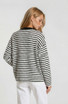CONTRAST CREW NECK LONG SLEEVE STRIPE TOP